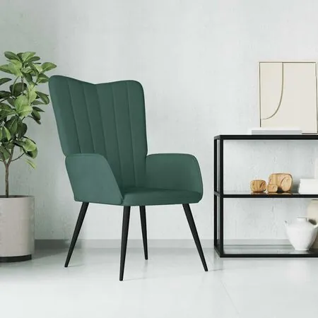 Scaun de relaxare, verde închis, catifea