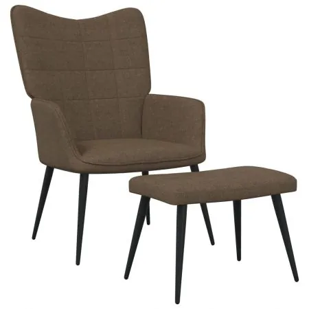 Scaun de relaxare cu taburet, maro