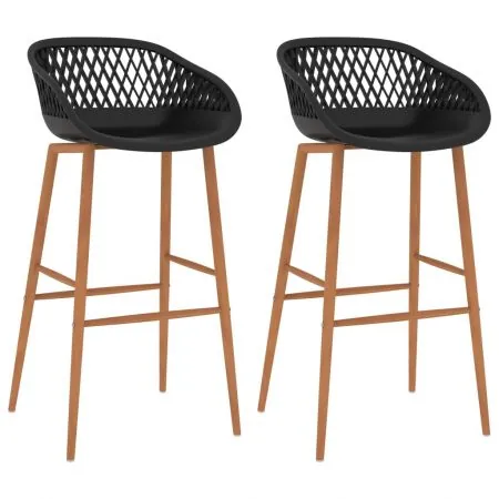  Scaune de bar, 2 buc, negru