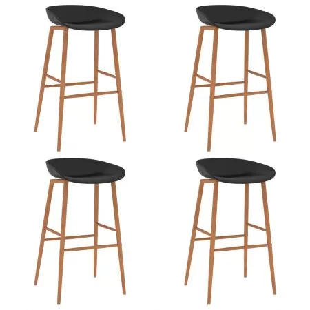 Set 4 bucati scaune de bar, negru si maro