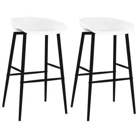Set 2 bucati scaune de bar, alb si negru