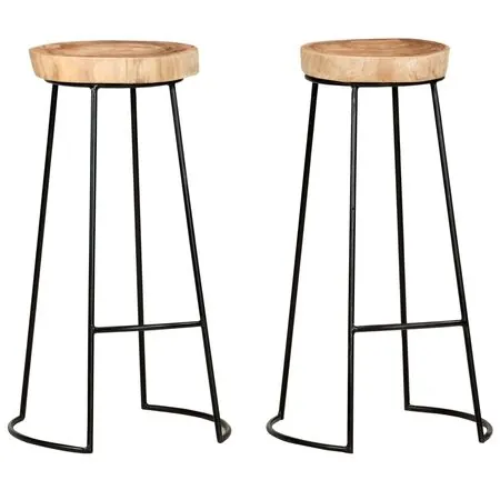  Scaune de bar, 2 buc., lemn masiv de acacia
