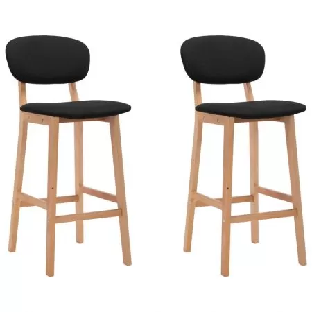  Scaune de bar, 2 buc., negru, material textil