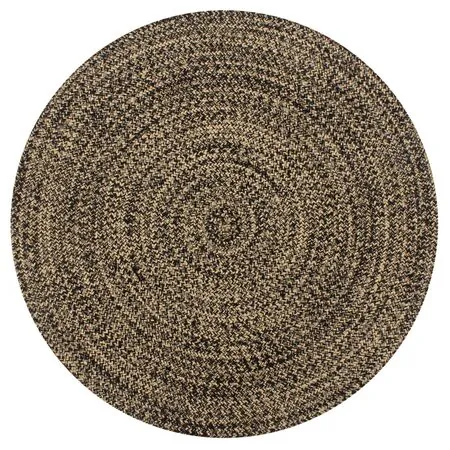  Covor manual, negru și natural, 120 cm, iută