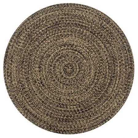  Covor manual, negru și natural, 90 cm, iută