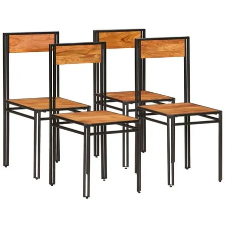 Scaune de bucatarie 4 buc. lemn masiv acacia, maro, 43 x 43 x 90 cm