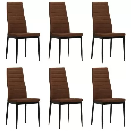 Set 6 bucati scaune de bucatarie, maro, 43 x 44 x 96 cm