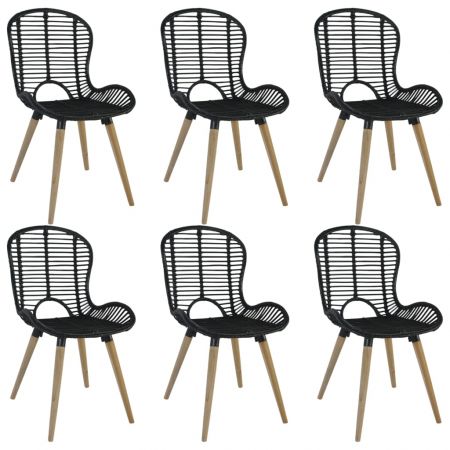 Set 6 bucati scaune de bucatarie, negru