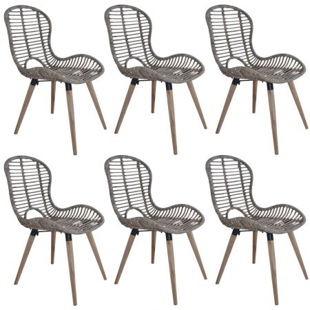 Set 6 bucati scaune de bucatarie, maro, 48 x 64 x 85 cm