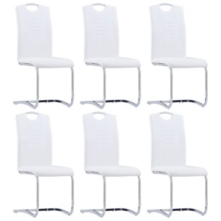 Set 6 bucati scaune de bucatarie consola, alb, 42 x 52 x 100 cm