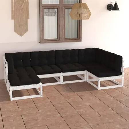  Set mobilier de grădină cu perne, 6 piese, lemn masiv de pin