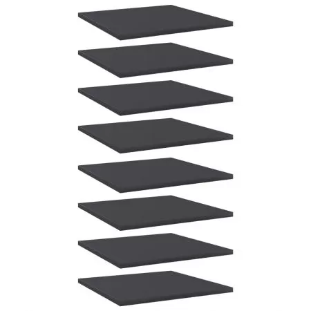  Plăci bibliotecă, 8 buc., gri, 40 x 40 x 1,5 cm, PAL