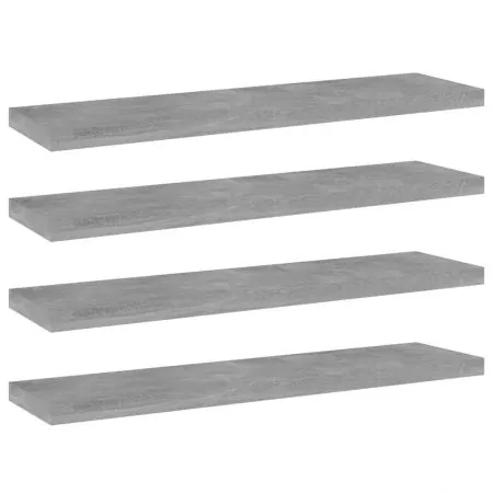  Plăci bibliotecă, gri beton, 4 buc, 40 x 10 x 1,5 cm, PAL