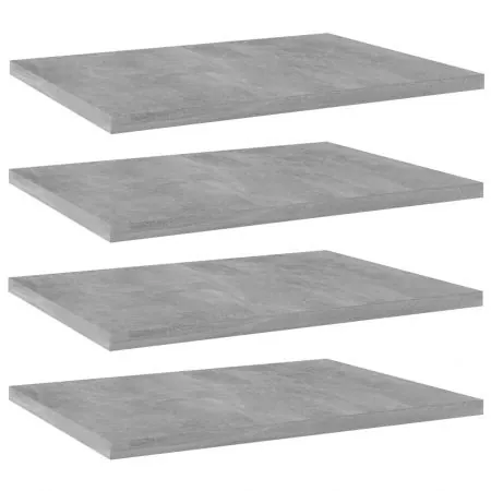  Plăci bibliotecă, gri beton, 4 buc, 40 x 30 x 1,5 cm, PAL