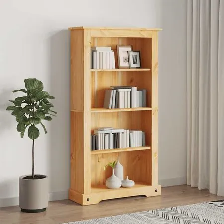  Bibliotecă 4 rafturi pin, stil mexican Corona 80x29x150 cm