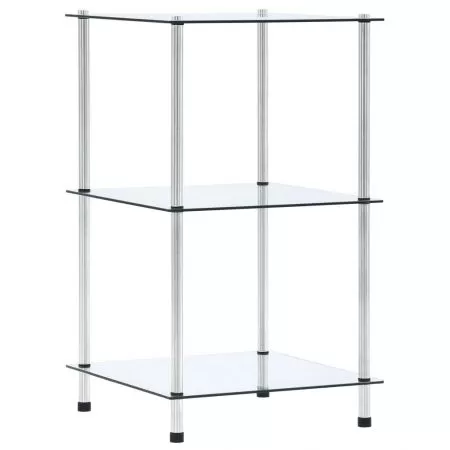  Raft cu 3 niveluri, transparent, 40x40x67 cm, sticlă securizată