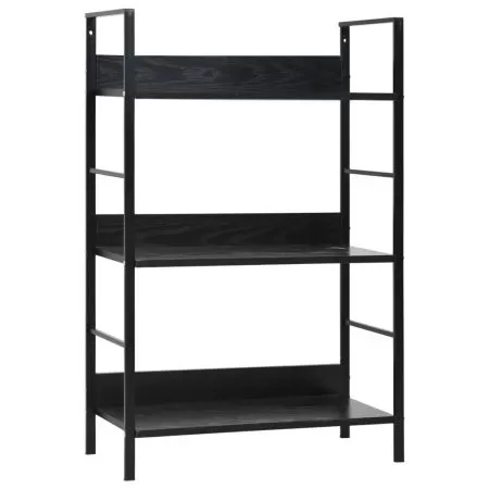  Etajeră cărți 3 rafturi, negru, 60x27,6x90,5 cm, lemn prelucrat