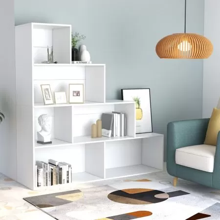  Bibliotecă/Separator cameră, alb, 155x24x160 cm, lemn prelucrat