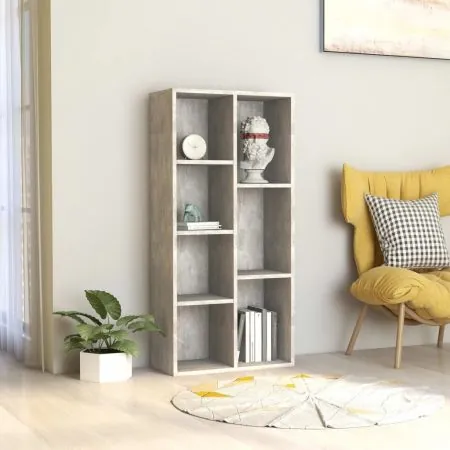  Bibliotecă, gri beton, 50 x 25 x 106 cm, lemn prelucrat