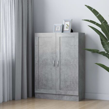  Bibliotecă, gri beton, 82,5 x 30,5 x 115 cm, lemn prelucrat