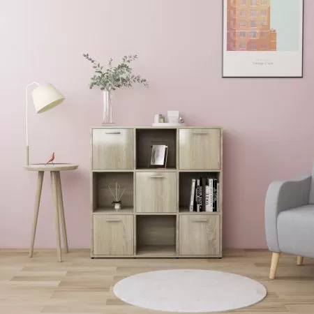 Bibliotecă, stejar Sonoma, 90 x 30 x 90 cm, lemn prelucrat