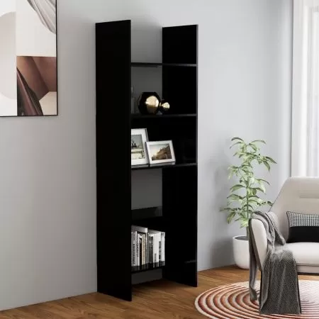  Bibliotecă, negru, 60x35x180 cm, lemn prelucrat