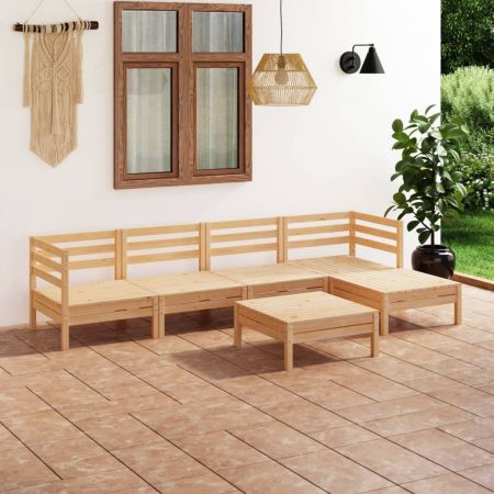 Set mobilier de grădină, 6 piese, lemn masiv de pin