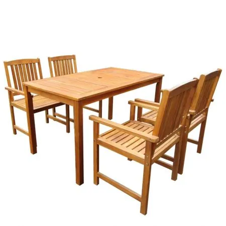  Set mobilier de exterior, 5 piese, lemn masiv de acacia