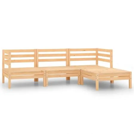  Set mobilier relaxare de grădină, 4 piese, lemn masiv de pin