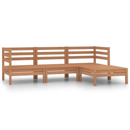  Set mobilier de grădină, 4 piese, maro miere, lemn masiv de pin