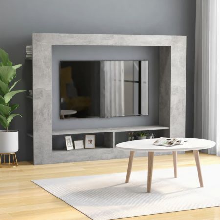 Comoda TV, gri beton, 152 x 22 x 113 cm