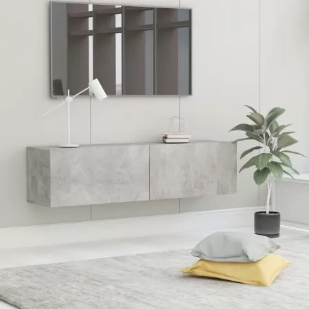  Comodă TV, gri beton, 120 x 30 x 30 cm, lemn prelucrat
