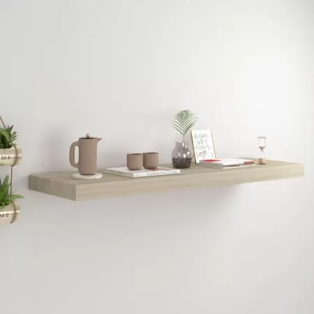  Raft de perete suspendat, stejar, 80x23,5x3,8 cm, MDF