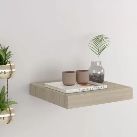  Raft de perete suspendat, stejar, 23x23,5x3,8 cm, MDF