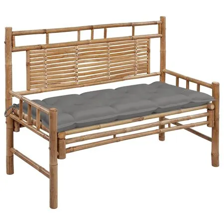  Bancă de grădină cu pernă, 120 cm, bambus