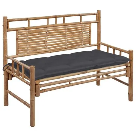  Bancă de grădină cu pernă, 120 cm, bambus