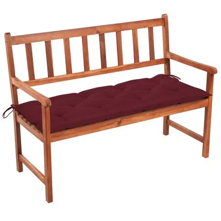  Bancă de grădină cu pernă, 120 cm, lemn masiv de acacia