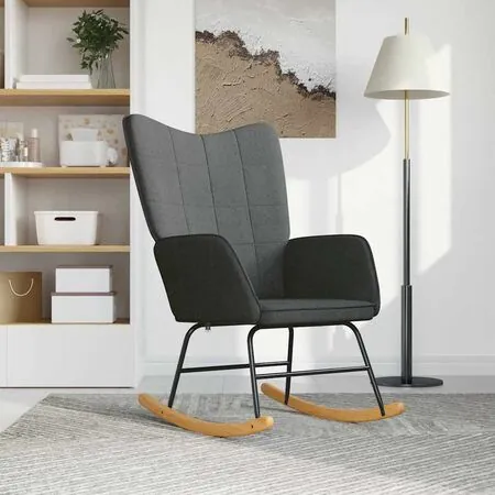 Scaun balansoar, gri închis, material textil