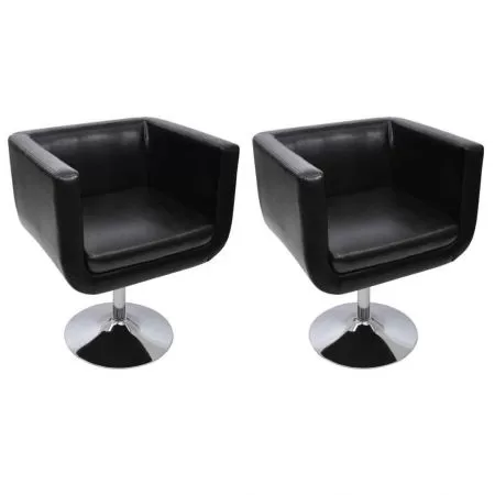 Scaune de bar, 2 buc., piele artificială, negru 