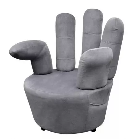  Scaun model mână, gri, catifea