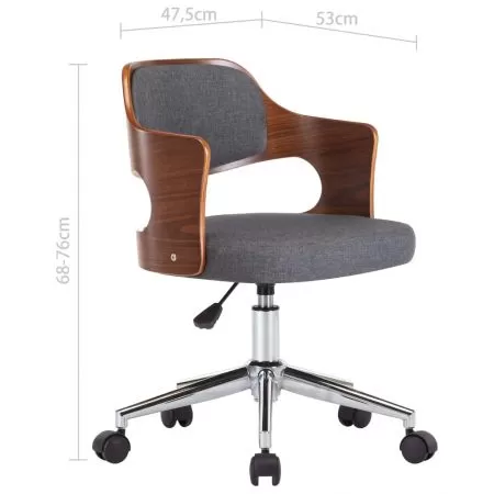 Set 6 bucati scaune pivotante de masa, gri, 47.5 x 53 x 76 cm