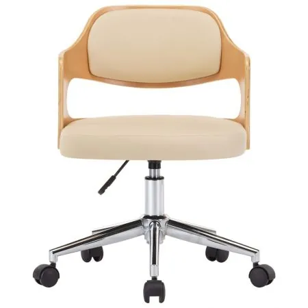 Set 4 bucati scaune pivotante de masa, crem, 47.5 x 53 x 76 cm