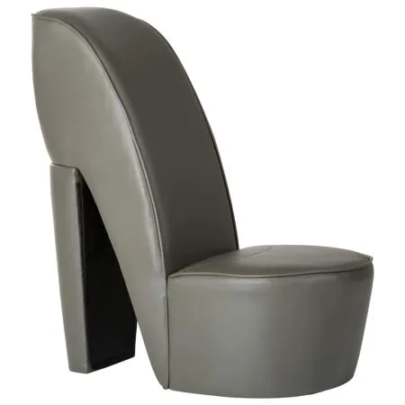  Scaun, design toc înalt, gri, piele artificială