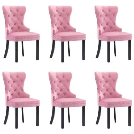 Set 6 bucati scaune de bucatarie, roz