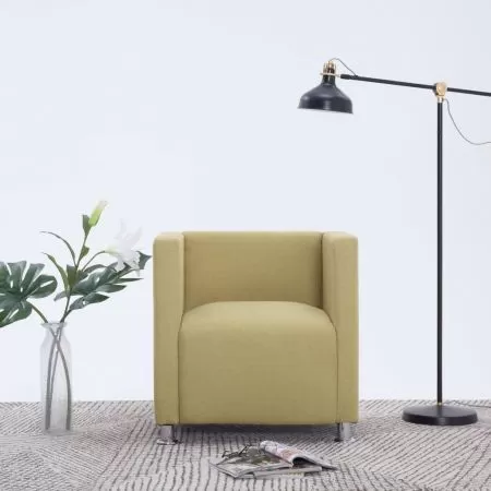  Fotoliu cubic, verde, material textil