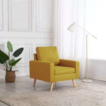  Fotoliu, galben, material textil