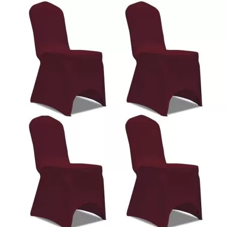 Set 4 bucati husa de scaun elastica, burgundy