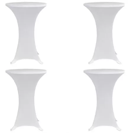 Set 4 bucati husa de masa cu picior ø60 cm, alb, 60 cm