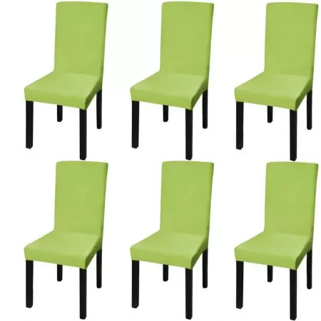 Set 6 bucati huse de scaun elastice drepte, verde