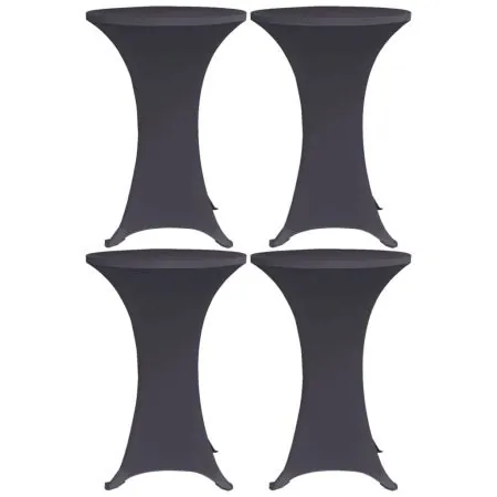 Husă de masă elastică, 4 buc., antracit, 60 cm